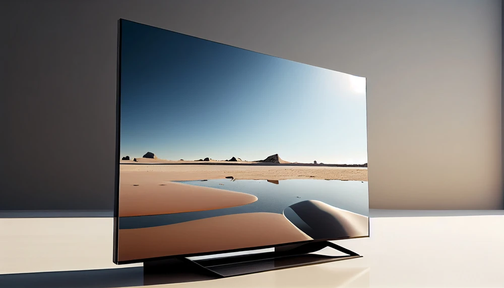 Television displaying a desert landscape
