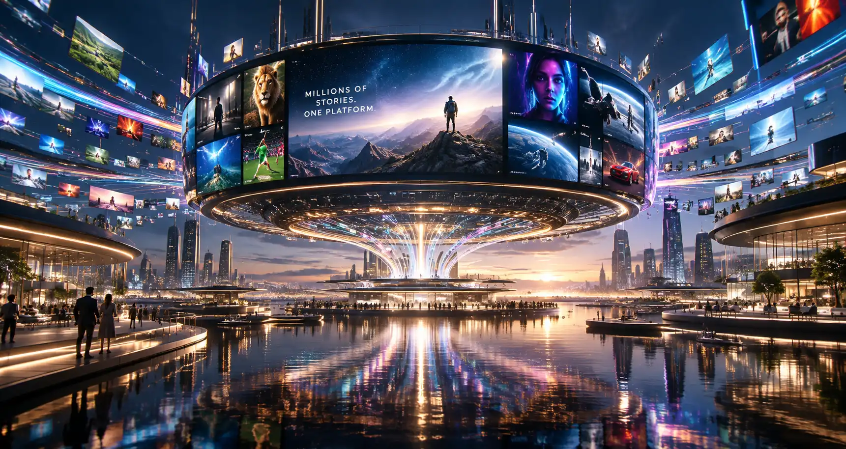 Panoramik dijital ekran illüstrasyonu